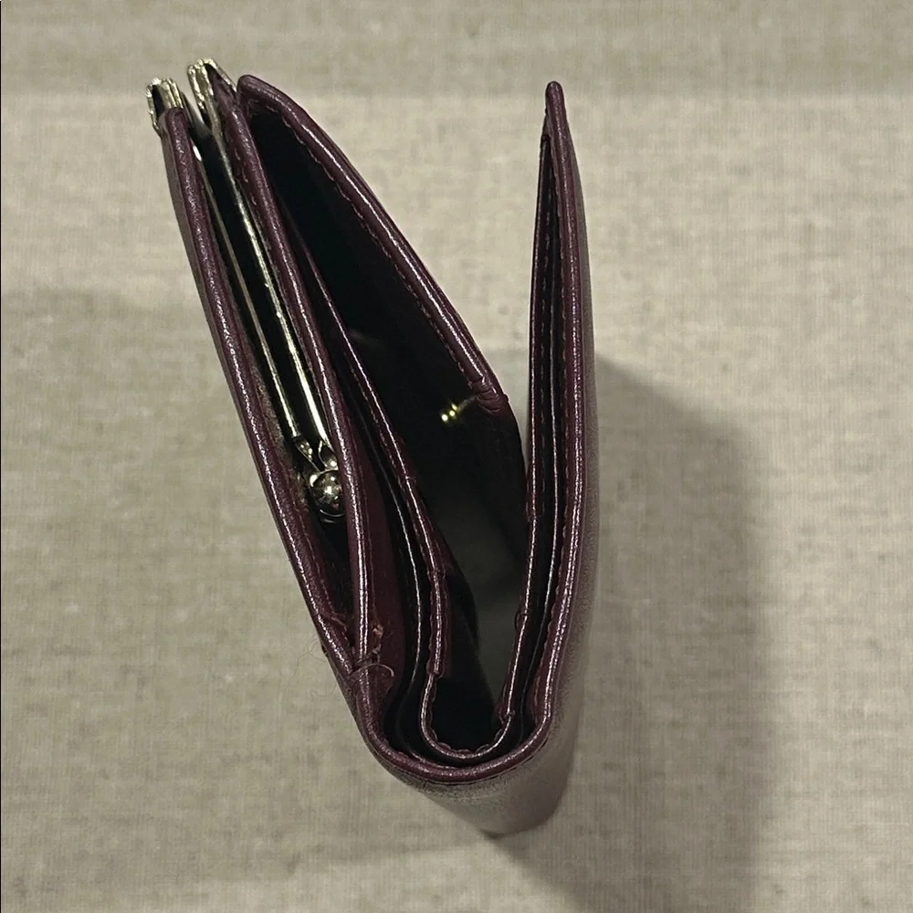 Dior TriFold Burgundy Leather Wallet‎
